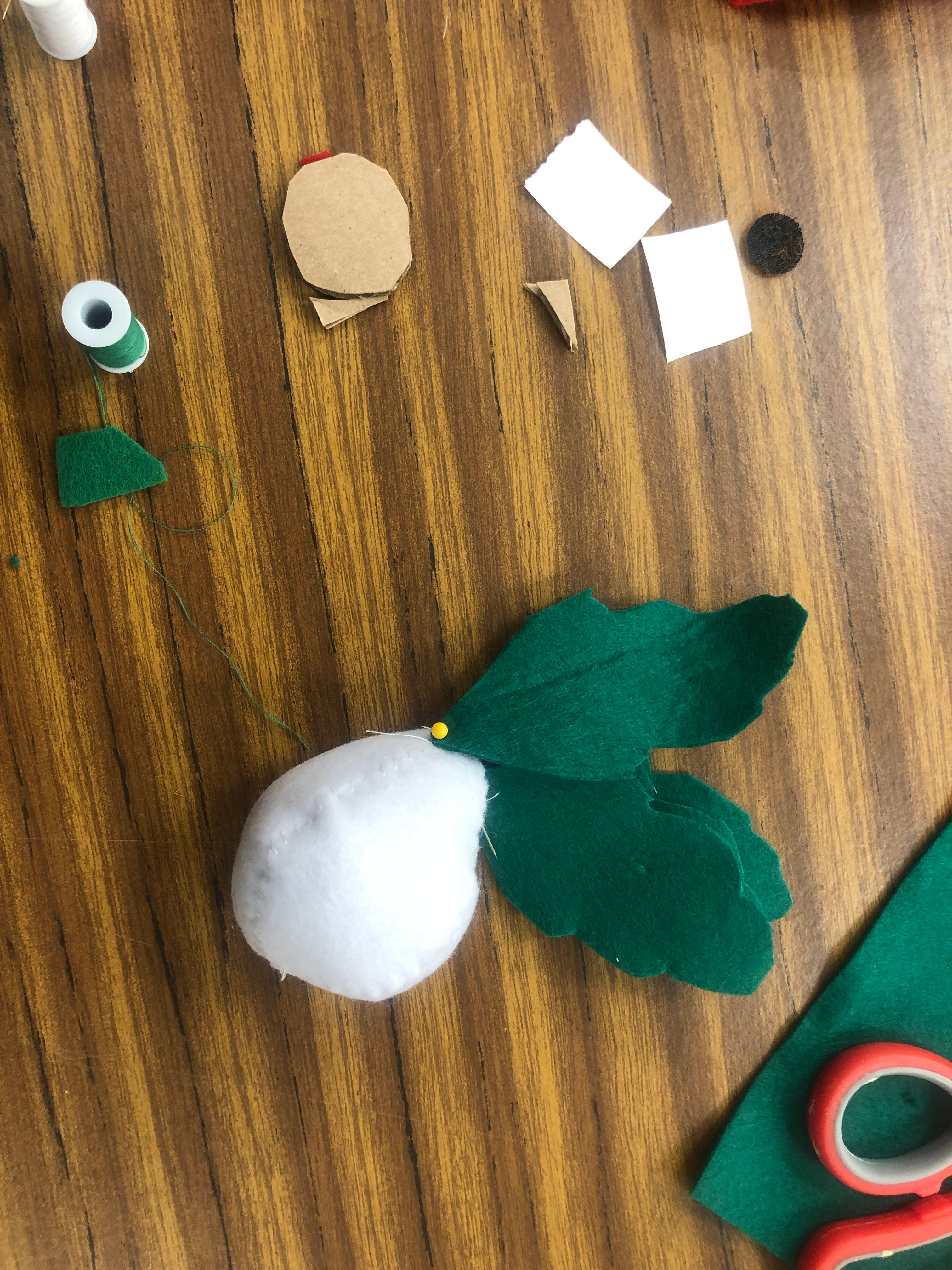 Sewing felt vegetables
