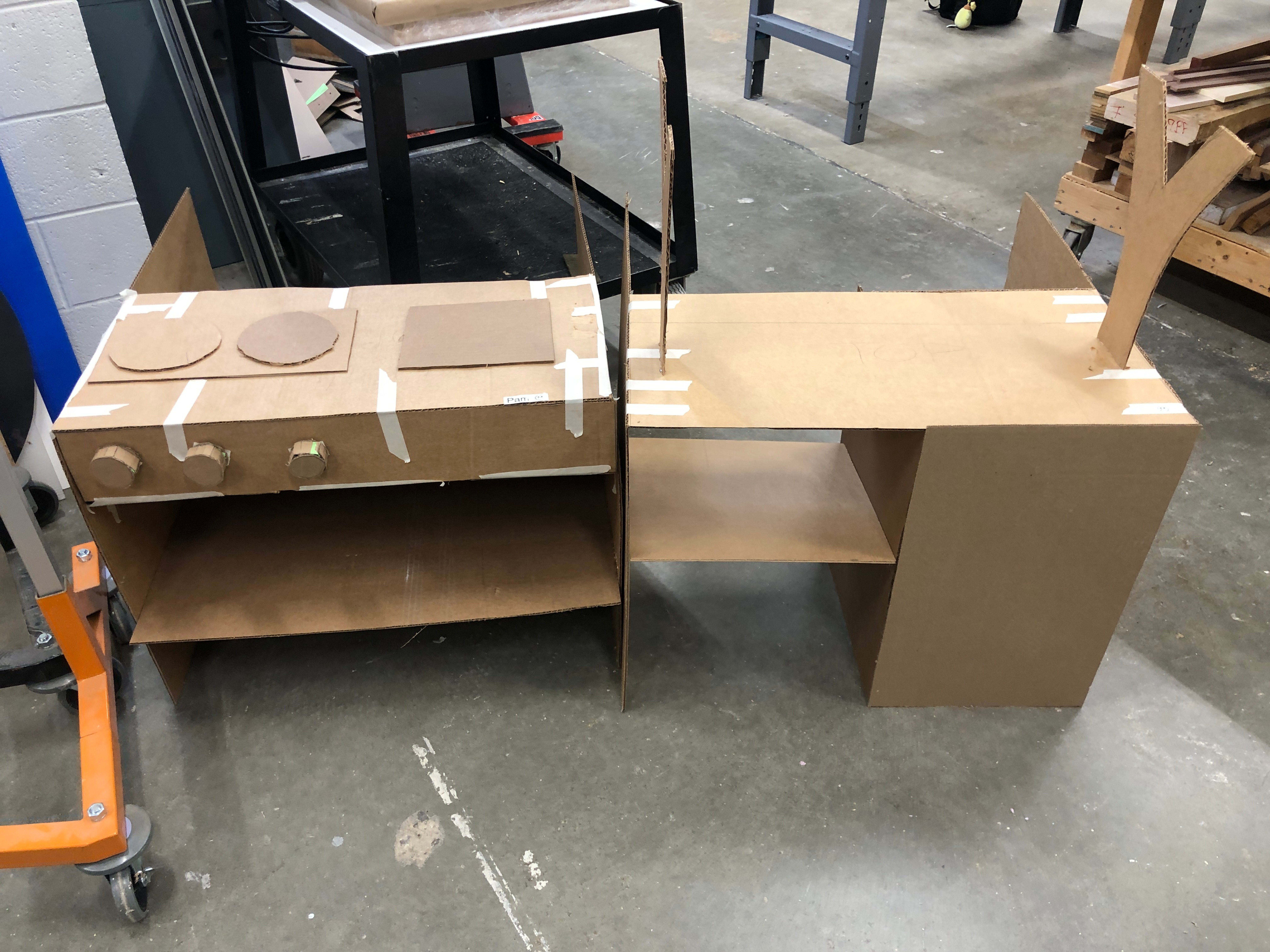 Cardboard prototype assembly