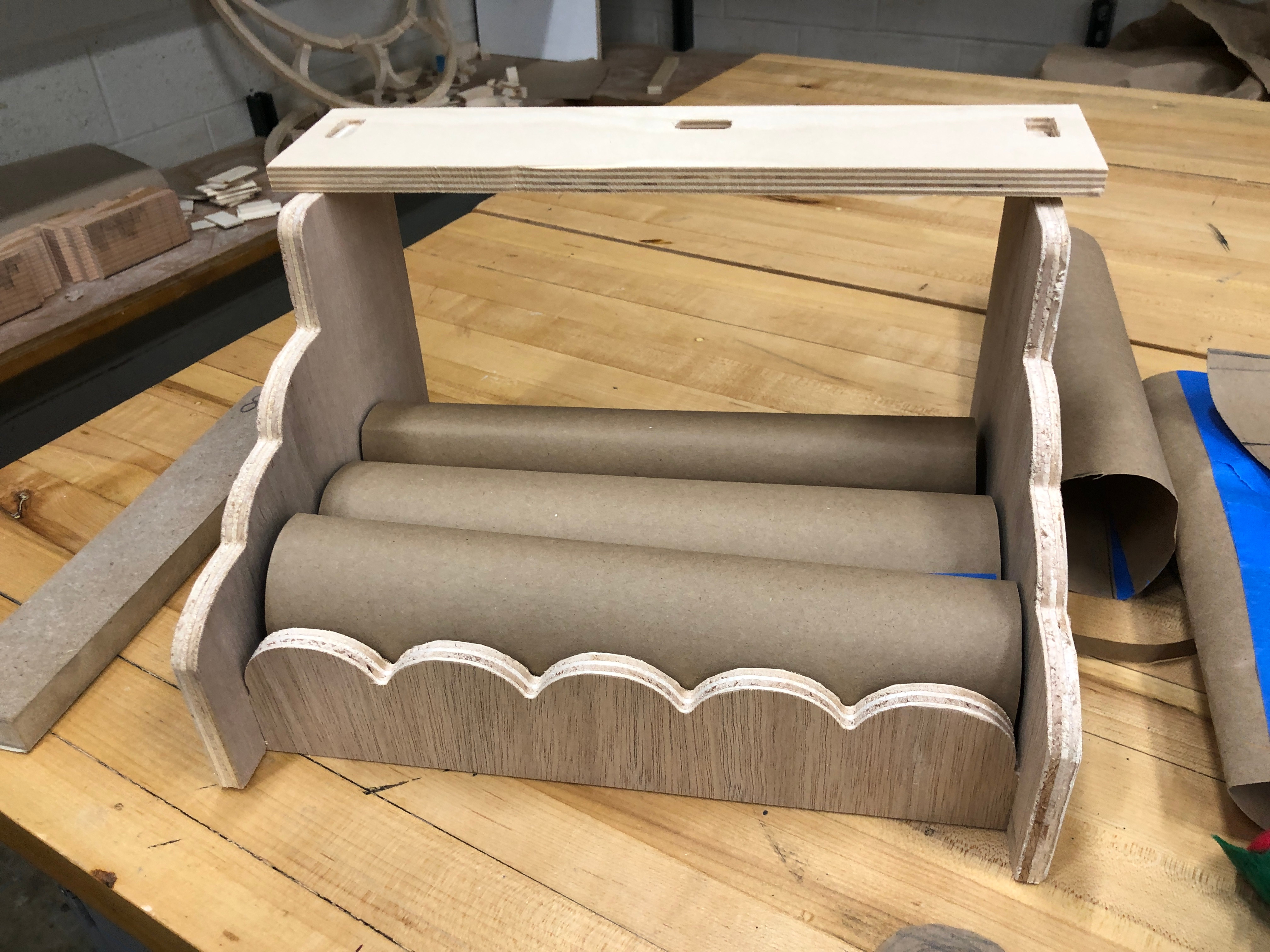 Pieces labeled after CNC production